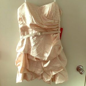 City Triangles Strapless Ruffled Dress